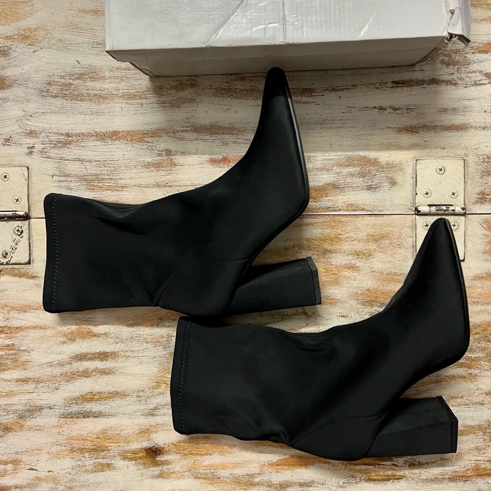 Truffle Collection Black Lycra Sock Block
Heel Ankle Boots - 38 - Picture 2 of 4